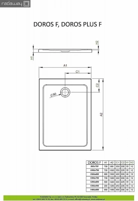 Душевой поддон Radaway Doros Plus F SDRFP1070-01 100x70 белый