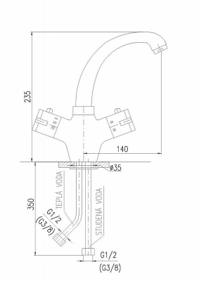 Смеситель термостатический для раковины RAV-SLEZAK DUNAJ TERMOSTAT TRM26.5