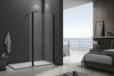Душевая перегородка Good Door WALK IN SP2-100-C-B черный матовый