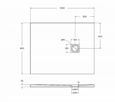 Душевой поддон BelBagno UNO TRAY-MR-UNO-AH-100/80-35-W-CR 100х80 белый