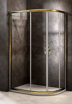 Душевой уголок Good Door JAZZ R-120-C-G стекло прозрачное/профиль золото