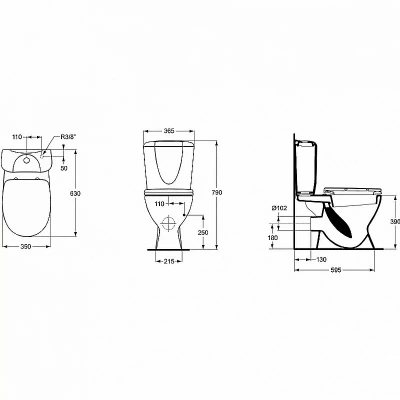 Унитаз напольный Ideal Standard Ecco W908701 белый, с бачком, с крышкой микролифт