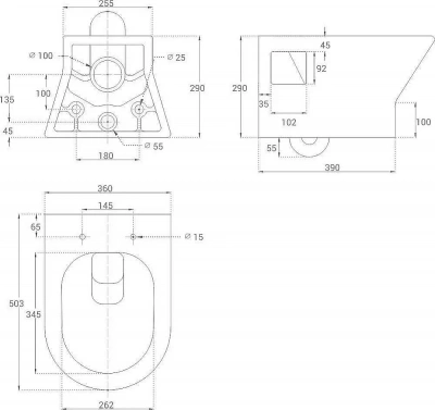 Унитаз подвесной Good Door Compact УНИ0001 белый, с крышкой микролифт, безободковый