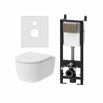 Унитаз подвесной Damixa Sirius DX86.IS10151.1700 белый, с крышкой микролифт, с инсталляцией, безободковый