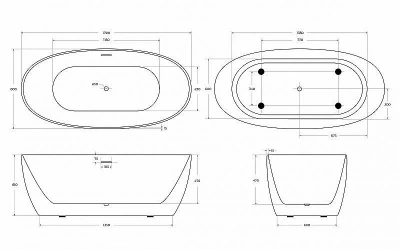 Акриловая ванна BelBagno BB414 170х80 белая