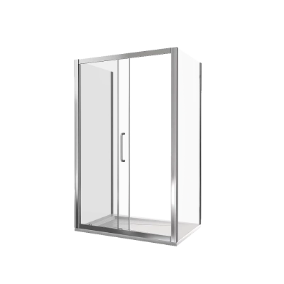 Душевой уголок Good Door Neo WTW+SP+SP 140х100 стекло прозрачное/профиль хром