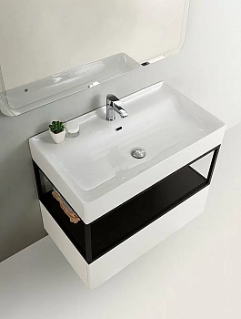 Консоль с раковиной Cezares Cadro 80 с 1 ящиком белая