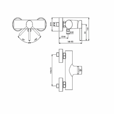 Смеситель для душа Ideal Standard Ceraline BC200AA