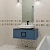 Тумба с раковиной LA FENICE Cubo Blu Grigio 100 синяя, столешница черная/ручка черная