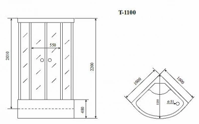 Душевая кабина Timo Standart T 1100 100x100