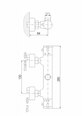 Смеситель для душа Rav-Slezak TERMOSTAT TRM81.5CMATC