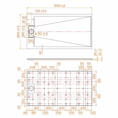 Душевой поддон RGW TUS-W 553702815-01 80x150 белый