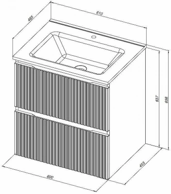 Тумба с раковиной Aquanet Джейн (Flat) 335432/254363 60 мисти грин