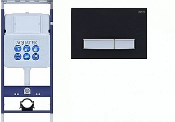 Инсталляция для унитаза Aquatek Easy Fix INS-0000010 с кнопкой KDI-0000026 черная матовая/никель