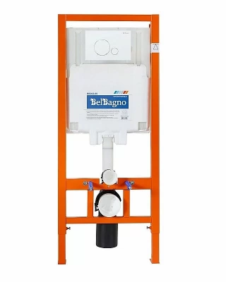 Унитаз подвесной BelBagno ONDA BB066CHR безободковый, с крышкой микролифт, с инсталляцией и белой кнопкой