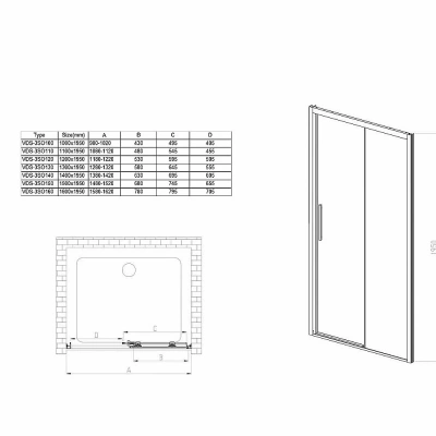 Душевая дверь Vincea Soft VDS-3SO130CLGM 130 стекло прозрачное/профиль вороненая сталь