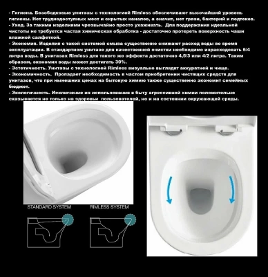 Унитаз подвесной CeruttiSpa SANTA Aria CT9666 безободковый, с крышкой микролифт