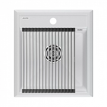 Кухонная мойка Paulmark STEPIA 45 + ролл-мат STEP PM114651-WH+R375-BS белый