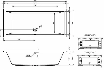 Акриловая ванна Riho Lusso 200x90 B016001005 белая
