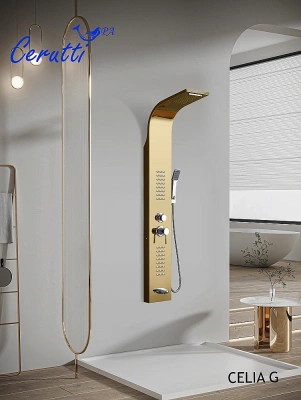 Душевая панель CeruttiSpa Celia G 10404 золото