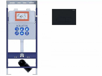 Инсталляция для унитаза Aquatek Easy Fix INS-0000009 с кнопкой KDI-0000017 черная матовая
