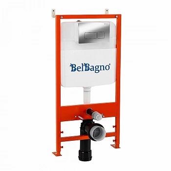 Инсталляция для унитаза BelBagno BB026 с кнопкой смыва BB041CR