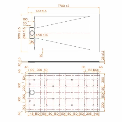 Душевой поддон RGW TUS-W 553702917-01 90x170 белый