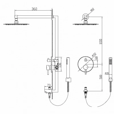 Душевая система RGW Shower Panels SP-6143-01 50140801-01 хром