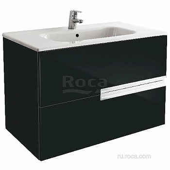 Тумба с раковиной Roca Victoria Nord Black Edition ZRU9000097 80 черный глянец