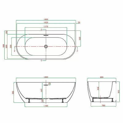 Акриловая ванна Vagnerplast Vera 166x80 KRBV166VER9X-64 белая