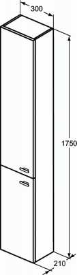 Шкаф-пенал Ideal Standard Connect Space E0379WG 30 белый глянцевый