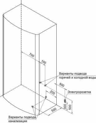 Душевая кабина Радомир Диана 1 108х118 1-05-6-0-0-0641 стекло матовое/профиль черный