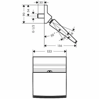 Верхний душ Hansgrohe RD Rainfall 150 Stream 26443000
