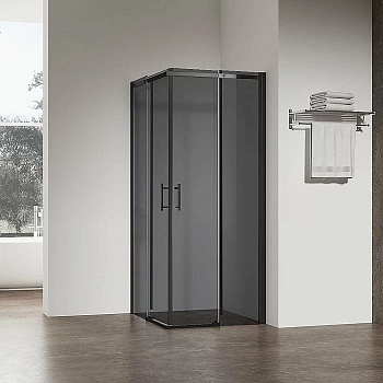 Душевой уголок Veconi Rovigo RV50B-8080-05-C8 80х80 стекло тонированное/профиль черный матовый