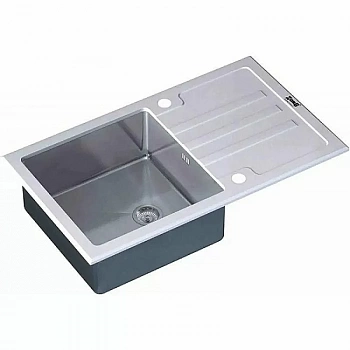 Мойка кухонная Zorg Inox Glass GL-7851 Белая