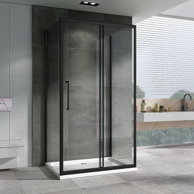 Душевой уголок ABBER Schwarzer Diamant AG30100BH-S85B-S85B 100x85 стекло прозрачное/профиль черный