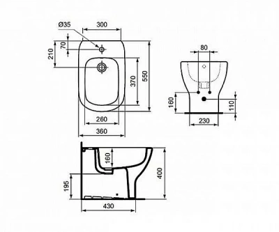 Биде напольное Ideal Standard Tesi T354001