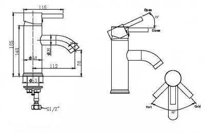 Смеситель для раковины Bravat SLIM F1332366CP-RUS