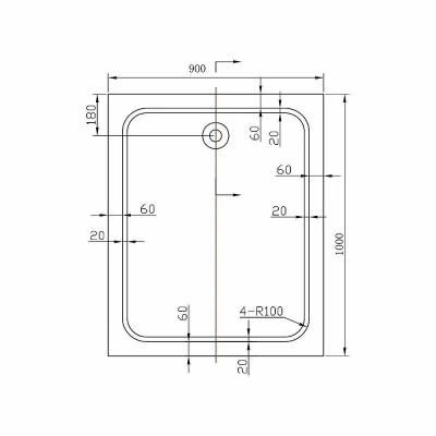 Душевой поддон Vincea VST-2AR-9010 100x90 белый
