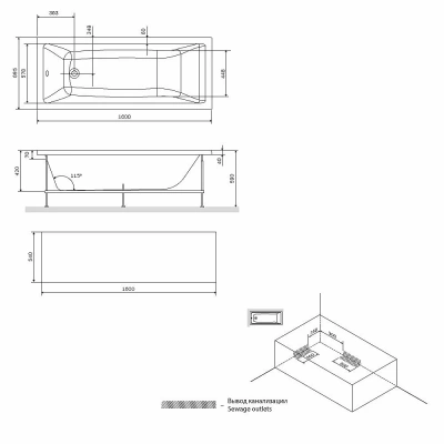 Ванна акриловая AM.PM Gem W93A-160-070W-A 160x70