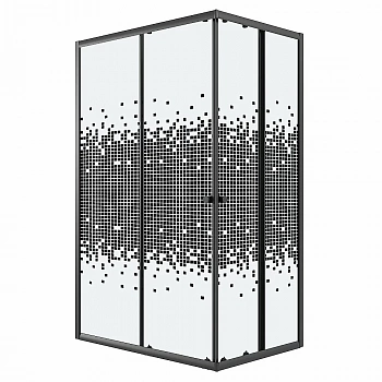 Душевой уголок Niagara Eco NG-1012-14QBLACK 120х80 профиль черный/стекло мозаика