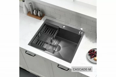 Мойка кухонная Esbano Cascade-M ESMKCASCM темная сталь