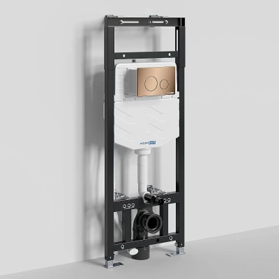 Система инсталляции для унитаза WasserKraft Alme 15TLT.010.ME.RG02 с кнопкой розовое золото
