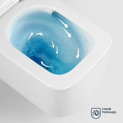 Унитаз подвесной BelBagno LUCE-TOR BB076CH-TOR/SC белый, с крышкой микролифт, безободковый, слив-торнадо