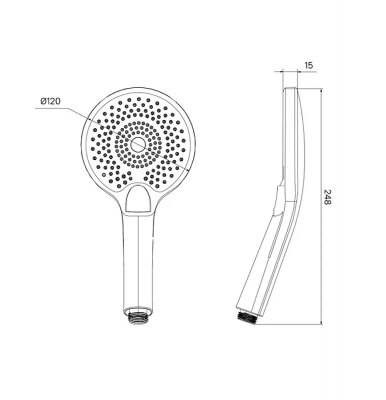 Душевая лейка Iddis Optima Home OPH12BPi18 черный матовый