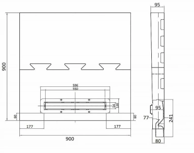 Душевой трап Pestan Confluo Board UNI 900 Frameless Line 550 с поддоном