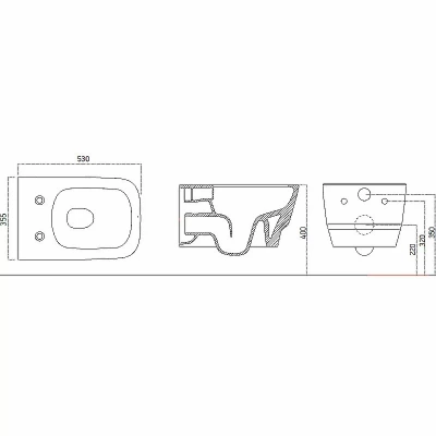 Унитаз Boheme Bello 971-2-W с инсталяцией и кнопкой 665-CR белый глянцевый/хром, безободковый, с функцией биде