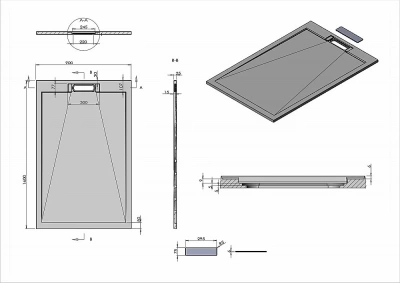 Душевой поддон Vincea VST-4SRL9016A 160x90 антрацит