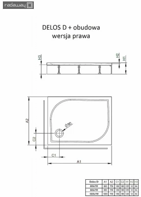 Душевой поддон со съемной панелью Radaway Delos D 4D87514-03L/R 80х75 белый