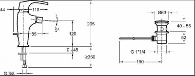 Cмеситель для биде Jacob Delafon SYMBOL E73680-CP